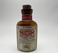 Vintage Eli Lilly & Co. Diamond Poison Antiseptics Bottle With Tablets picture