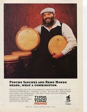 1996 Print Ad of Remo Mondo Drum Heads w Poncho Sanchez picture