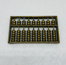 Vintage 1970s Brass Chinese Abacus Paperweight 3” Tabletop Art Decor O picture