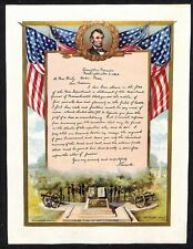 Scarce 1908 M.C. Brown & Co. Lincoln's Gettysburg Address Small Broadside  picture