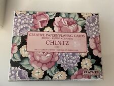 Chintz Creative Papers By Piatnik Austria Rose Bridge Playing Cards in Box Vtg picture