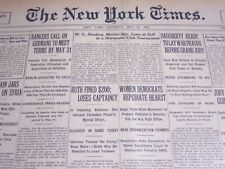 1922 MAY 27 NEW YORK TIMES - RUTH FINED $200 LOSES CAPTAINCY - NT 6938 picture