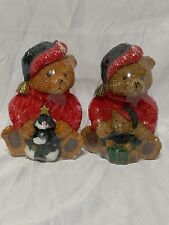 NOS - 2  Walmart Christmas Sitting Teddy Bear 6” Candles Still Wrapped READ picture