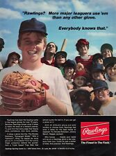 Rawlings Baseball Glove Kids 70'S Vtg Full Page Print Ad 8X11 Wall Poster Art picture