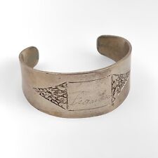Vintage 1947 WWII Trench Art Engraved Aluminum Bracelet picture