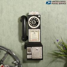 Vintage Wall-Mounted Pay Phone Model Booth Telephone Figurine Rotary Antique USA picture