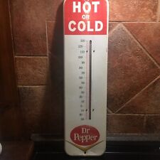Vintage Hot or Cold Dr. Pepper Metal Wall Thermometer GA9806 picture