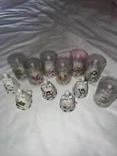 1997 JC Penney Twelve Days of Christmas Bisque Ceramic Bells Christmas Ornaments picture