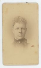 Antique CDV Circa 1870s Beautiful Young Woman Brooch Roberts San Diego, CA picture