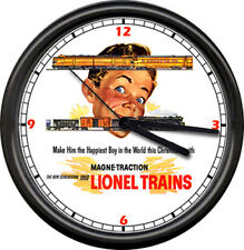 Lionel Train Cars Set Retro Conductor Railroad Retro Advertising Sign Wall Clock picture