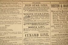 White Starline; ORIGINAL Newspaper mentioning WhiteStar line; Titanic Era picture