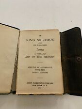 1945 King Solomon And His Followers Iowa A Valuable Aid To The Memory Masonic  picture