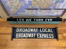 VINTAGE NY NYC SUBWAY ROLL SIGN IRT MANHATTAN BROADWAY THEATER ART EXPRESS LOCAL picture