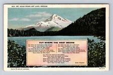 Lost Lake OR-Oregon, Mt Hood, Antique Vintage Souvenir Postcard picture