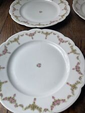 Vintage Plates Rose by MZ Austria Set Of 8, 9” Scalloped Plate Rose China picture