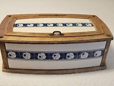 Antq.  Porcellain Wood Framed German Bread Box C 1870 -Rare Find -Beeive Mark- picture