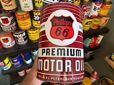 VINTAGE~ EMPTY~ 5-QUART PHILLIPS 66 MOTOR OIL CAN W/ BOTH LIDS~ NICE CONDITION picture