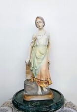 Ernst Wahliss antique porcelain figurine of a Girl with a Bucket Austria 1900 picture