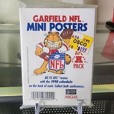 1990 Argus Garfield NFL Mini Posters/Schedules Complete AFC Set Brand New picture