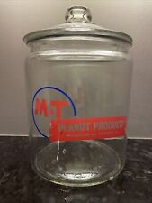 Antique M&T Peanut  Glass Jar With Lid , Charlotte North Carolina , Mitchum Inc. picture