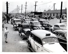 Los Angeles CA Trolly Strike Pacific Electric Traffic Jam Press Photograph 1943 picture