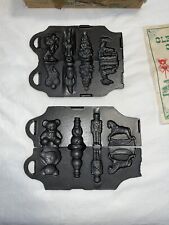 Vintage 1993 John Wright Cast Iron Holiday Christmas Lollipop Candy Molds Lot picture