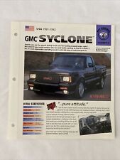 1992 GMC Brochure SYCLONE Great Info & Pictures NOTHING BUT ATTITUDE (CP155) picture