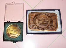 1981 Jewell Iowa Centennial Souvenir Belt Buckle + Depot Medallion C&NW Chicago picture