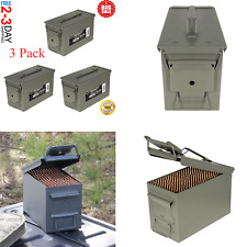Pack De 3 Cajas De Almacenamiento De Municion De Metal Calibre 50 Apilable Verde picture