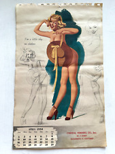 April 1950 Pinup Girl Calendar Page by Elliott- A Little Shy on Clothes picture
