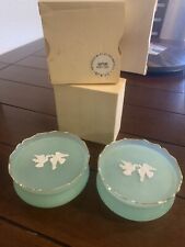 1960s Avon Rapture Beauty Dust Green- Blue Powder Box Empty White Doves LOT OF 2 picture