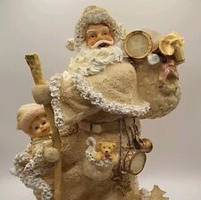 Vintage Ivory Colored Santa & Child 12