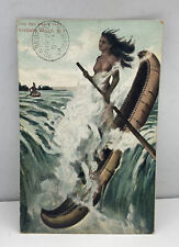 RED MANS FACT MAIDEN SACRIFICE NIAGARA FALLS NEW YORK POST CARD 1908 As Is picture