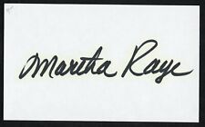 Martha Raye d1994 signed autograph 3x5 Cut American Actress Singer The Big Mouth picture