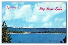 c1960's Greetings From Big Bear Lake Spectacular View California CA Postcard picture