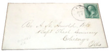 1873 OTTAWA OSWEGO & FOX RIVER VALLEY RPO CB&Q ENVELOPE LETTER STREATOR ILLINOIS picture