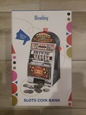 NEW Wembley Casino Lucky 7 Small Slot Machine & Coin Bank Vegas Lights & Sounds picture