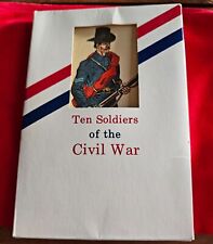 VINTAGE TEN SOLDIERS OF THE CIVIL WAR POSTCARD SET EXCELLENT CONDITION picture