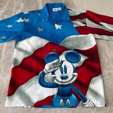 Disneyland Resort Mickey Mouse American Flag Adult XL Blue Red White SS NWOT picture