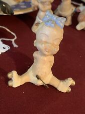 Vintage Japan Piano Baby Roller Skater Baby Diaper With Pin And Blue Bow Rare picture