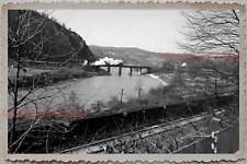50s USA Steam Train Bridge Tennessee River Harriman OLD VINTAGE Photograph 11013 picture