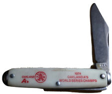 Vintage Oakland A's 1974 World Series Champs Pocket Knife MLB Swinging A's picture