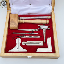Masonic Standard Working Tools Set Full Size With Wooden Box Premium Quality picture