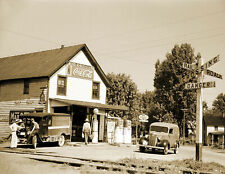 1939 Gas Station Atlanta Ohio Old Retro Vintage Photo 8.5