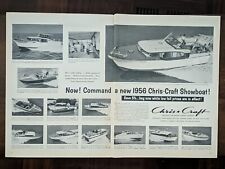 1956 Vintage Chris Craft 35 Ft Constellation Print Ad Double Page  picture