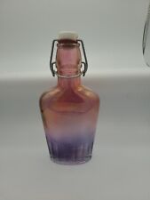 Vintage 8oz Iridescent Flask Glass Bottle with Swing Top Stopper 8