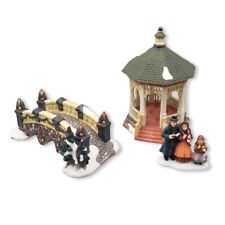 Holiday Time Gazebo, Snow Covered Stone Bridge & O'Well Caroler Figures picture