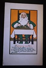Art Deco~Green Suit Santa at Table~Arts & Crafts Gibson Christmas Postcard~h829 picture