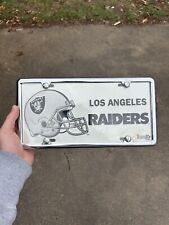 Vintage Los Angeles Raiders Silver White Metal License Plate + Frame Unused picture