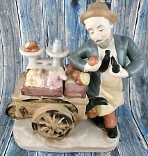 Vintage Mira's Collection Porcelain Figurine. Fruit Vendor Man with Cart picture